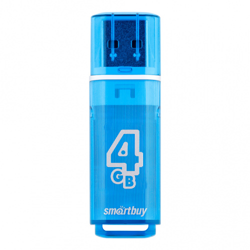 Флеш-накопитель USB  4GB  Smart Buy  Glossy  синий (SB4GBGS-B)
