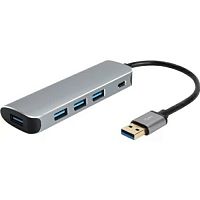 USB-концентратор USB 3.1 Type-A --> 4 USB3.0 Alum Shell  HUB+ PD, VCOM <CU4383A> (1/100)