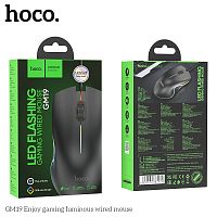 Мышь проводная HOCO GM19 Enjoy, 1000 DPI, USB, 3 кнопки, цвет: чёрный (1/11/110) (6931474784131)