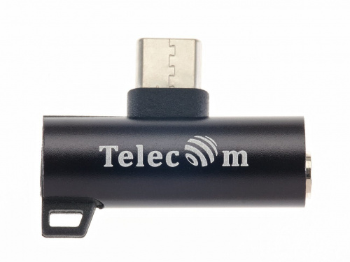 Переходник USB3.1 Type-C 2 in 1 audio+PD charging черный <TA433-B> (1/1000) (TA433M-B) фото 2