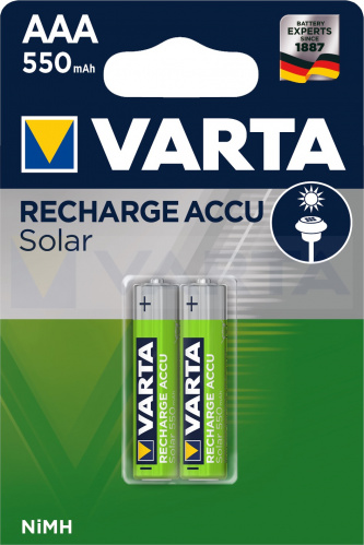 Аккумулятор VARTA R03 R2U (550 mAh) Solar (2 бл)  (2/20/100) (56733101402)