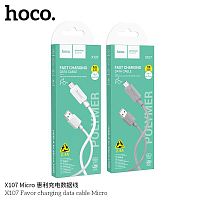 Кабель USB - микро USB HOCO X107 Favor, 1.0м, 2.4А, цвет: серый (1/31/310) (6942007626293)