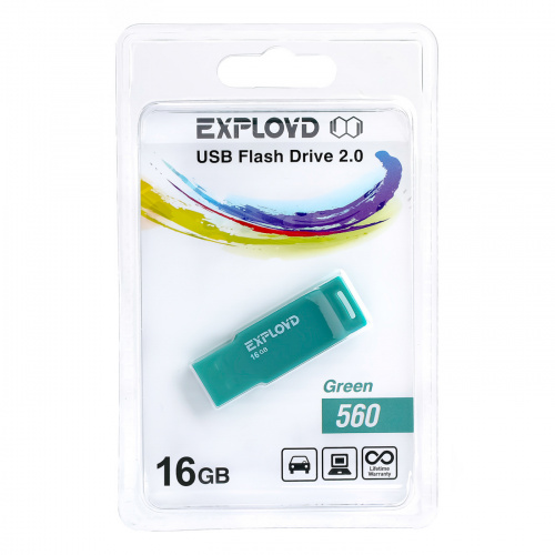 Флеш-накопитель USB  16GB  Exployd  560  зелёный (EX-16GB-560-Green) фото 6
