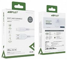 Кабель USB - 8 pin ACEFAST C3-02, 1.2м, круглый, 2.4А, пластик, 20W, цвет: белый (1/24/192) (6974316280835)