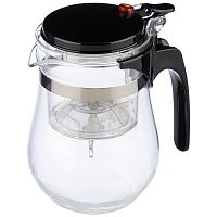 Чайник заварочный с кнопкой GUNG FU, объем - 500 мл, стеклянный (1/24) (004532)