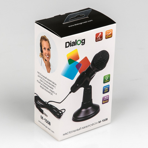 Микрофон M-150B Dialog конденсаторный, настольный, с кнопкой включения, черный. (1/40) фото 2