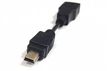 Кабель-адаптер OTG USB 2.0 A розетка - mini USB B, 5pin вилка, 0.1 м. (K-OTG1)
