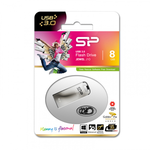 Флеш-накопитель USB 3.0  8GB  Silicon Power  Jewel J10  серебро (SP008GBUF3J10V1K) фото 9