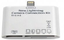 Адаптер OXION OX-ADP009WH для iPhone 5, Lightning (M) - USB/SD/MS/MMC/M2/TF (F), белый
