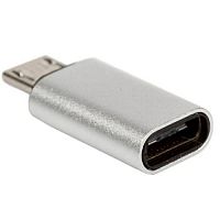 Адаптер BLAST BMC-607, Micro USB - Type-C, серебро, USB 2.0, 480 Мбит/сек, блистер (1/20/200) (40080)