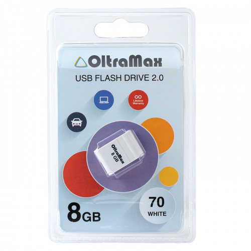 Флеш-накопитель USB  8GB  OltraMax   70  белый (OM-8GB-70-White) фото 5