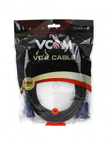 Кабель VCOM монитор-SVGA card (15M - 15M), 2 фильтра, 3 м. (1/35) (VVG6448-3MO) фото 3