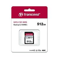 Карта памяти SDXC  512GB  Transcend 300S Class 10 UHS-I U3 V30 (TS512GSDC300S)