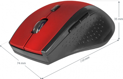 Беспроводная мышь DEFENDER Accura MM-365, 6 кнопок, 800-1600 dpi, USB, красный (1/40) (52367) фото 11