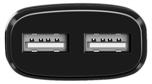 Блок питания сетевой 2 USB HOCO C12, 2400mA, пластик, кабель 8 pin, цвет: чёрный (1/10/100) (6957531064107) фото 4