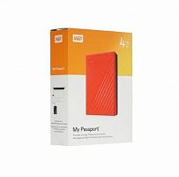 Внешний HDD  WD  4 TB  My Passport красный, 2.5", USB 3.0 (WDBPKJ0040BRD-WESN)