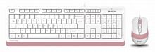 Клавиатура + мышь A4 Fstyler F1010 клав:белый/розовый мышь:белый/розовый USB Multimedia (F1010 PINK)