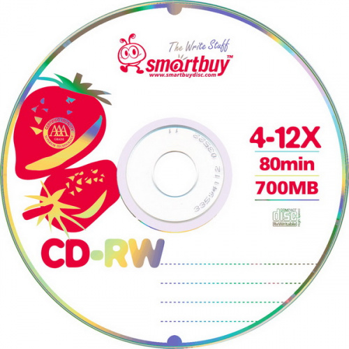 Диск Smartbuy CD-RW 80 min 4-12x SP-100 (600) (SB000124)