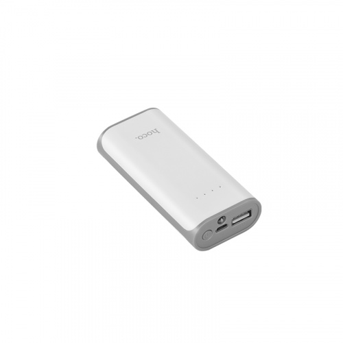 Мобильный аккумулятор Аккумулятор внешний HOCO B21, 5200mAh, 1 USB выход 1A, Micro-USB вход 1A, LED индикатор, пластик, белый (1/60) (6957531049685) фото 3