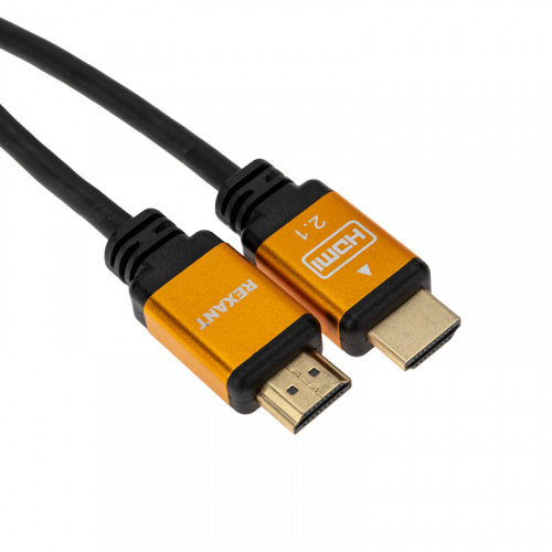Кабель REXANT HDMI - HDMI 2.1, длина 1,5м, Gold  (1/80) (17-6003) фото 3