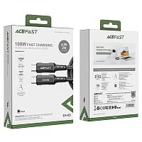 Кабель Type-C  - Type-C  ACEFAST C4-03, 2.0м, круглый, 5.0А, ткань, 100W, цвет: чёрный (1/24/192) (6974316280996)