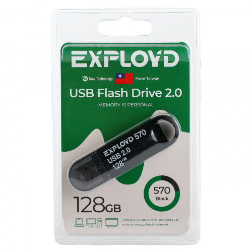Флеш-накопитель USB  128GB  Exployd  570  чёрный (EX-128GB-570-Black) фото 6