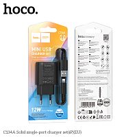 Блок питания сетевой 1 USB HOCO C134A Solid, 3000mA, пластик, 2.4A, кабель USB - 8 pin, цвет: чёрный (1/28/168) (6942007621311)