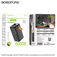 Мобильный аккумулятор Аккумулятор внешний Borofone BJ66B Magnifico, 60000mAh, пластик, PD20Вт, 2 USB выхода, Type-C, цвет: чёрный (1/11) (6941991115165)