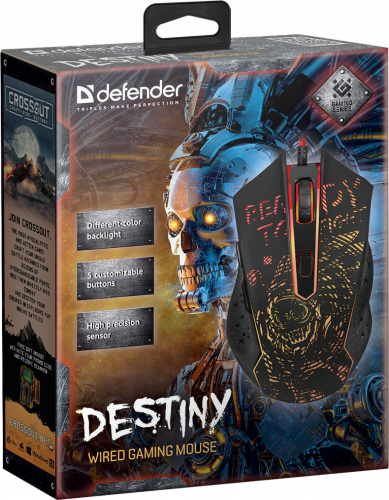 Проводная игровая мышь Defender Destiny GM-918 оптика,6кнопок,3200dpi (1/40) (52918) фото 3