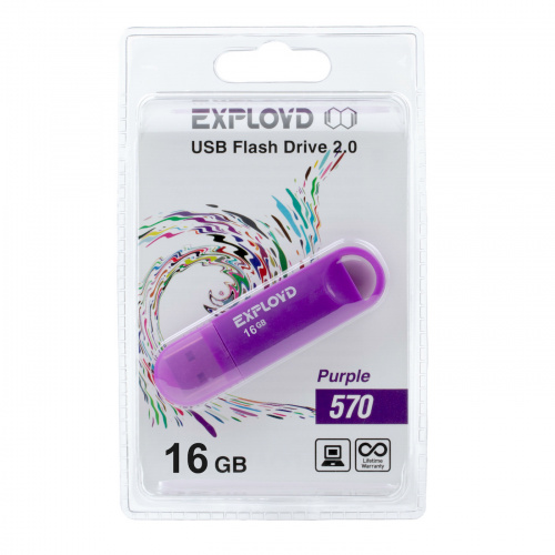 Флеш-накопитель USB  16GB  Exployd  570  пурпурный (EX-16GB-570-Purple) фото 5