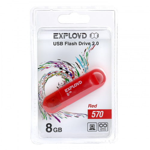 Флеш-накопитель USB  8GB  Exployd  570  красный (EX-8GB-570-Red) фото 5