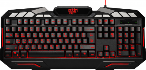 Клавиатура проводная игровая DEFENDER Doom Keeper GK-100DL, 3-х цветная, влагоустойчивая, черная (1/20) (45100) фото 3