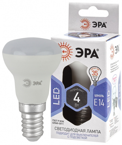 Лампа светодиодная ЭРА STD LED R39-4W-860-E14 Е14 / Е14 4Вт рефлектор холодный дневной свет (1/100) (Б0048022)