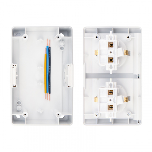 Блок горизонтальный KRANZ 2 розетки INDUSTRIAL IP54 с заземлением, о/у, белый (1/120) фото 7