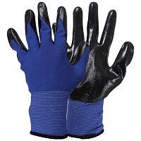 Перчатки хозяйственные PARK EL-N126, размер 9 (L), цв. синий с черным (1/12/120) (001058)
