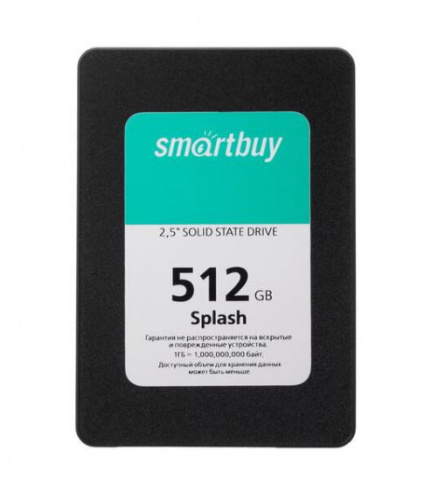 Внутренний SSD  Smart Buy  512GB  Splash, SATA-III, R/W - 560/520 MB/s, 2.5", Maxio MS0902, TLC 3D NAND (SBSSD-512GT-MX902-25S3) фото 2