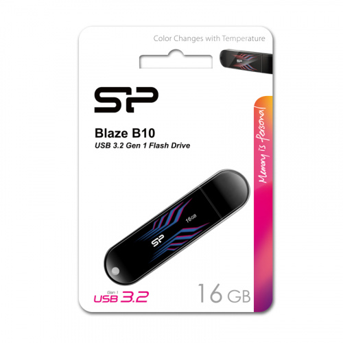 Флеш-накопитель USB 3.0  16GB  Silicon Power  Blaze B10, термочувствительный корпус, черный (SP016GBUF3B10V1B) фото 15