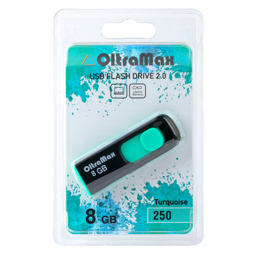 Флеш-накопитель USB  8GB  OltraMax  250  бирюзовый (OM-8GB-250-Turquoise) фото 4