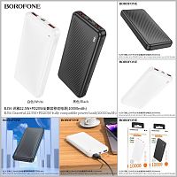 Мобильный аккумулятор Аккумулятор внешний Borofone BJ56 Graceful, 10000mAh, пластик, PD20Вт, 1 USB выход, Type-C, цвет: белый (1/66) (6941991111815)