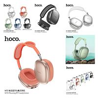 Наушники полноразмерные HOCO W55 Pleasing, bluetooth 5.4, AUX, 800mAh, цвет: розовый (1/40) (6942007632713)