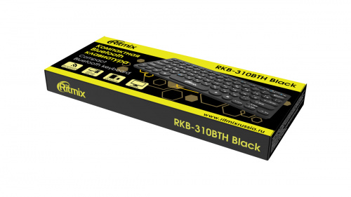 Клавиатура беспроводная компактная RITMIX RKB-310BTH, Bluetooth, 250 × 130 × 30 мм, Black (1/20) (80001011) фото 2