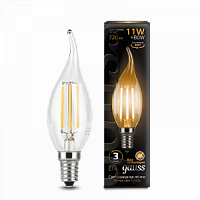 Лампа светодиодная GAUSS Filament Свеча на ветру 11W 810lm 2700К Е14 1/10/50 (104801111)