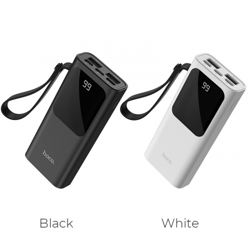 Мобильный аккумулятор Аккумулятор внешний HOCO J41, 10000mAh, 2 USB выхода, Micro, Lightning и Type-C входы, дисплей, чёрный(1/63) (6931474708465) фото 3