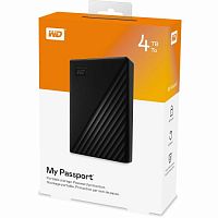 Внешний HDD  WD  4 TB  My Passport чёрный, 2.5", USB 3.0 (WDBPKJ0040BBK-WESN)