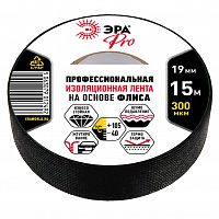 Изолента ЭРА PRO PROFLEEC1915 на основе флиса 19мм х 15м, 0,3мм черная (1/120) (Б0057181)