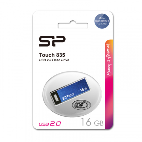 Флеш-накопитель USB  16GB  Silicon Power  Touch 835  синий  металл (SP016GBUF2835V1B) фото 10