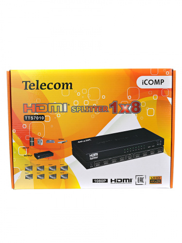 Разветвитель HDMI 1=>8 4k@30 HZ Telecom <TTS7010> (1/20) фото 3