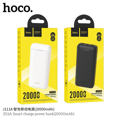 Мобильный аккумулятор Аккумулятор внешний HOCO J111A Smart , 20000mAh, цвет: белый (1/42) (6931474795779)