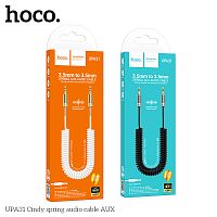 Кабель AUX, Jack 3,5mm(m) - Jack 3,5mm(m) HOCO UPA31 Cindy, 3.0м, круглый, пластик, цвет: чёрный (1/31/310) (6942007631235)