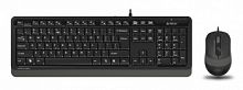 Комплект проводной Клавиатура + Мышь A4TECH Fstyler F1010, USB Multimedia, черная/серая  (F1010 GREY)